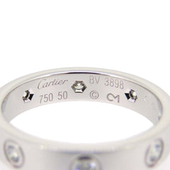 Cartier 8P Full Diamond Mini Wedding Love Ring 18KT White Gold #50/ 5