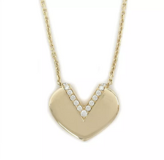 Louis Vuitton Diamond V Heart 18KT Rose Gold Necklace