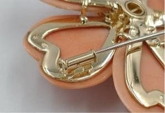 Rare Van Cleef & Arpels Diamond & Coral Rose de Noel Large Pin, Clip, Brooch