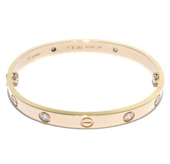 Cartier 4 Diamond 18KT Rose Gold Love Bracelet