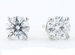 Tiffany & Co. 2.30ct Diamond Solitaire Platinum Signature Ear Studs