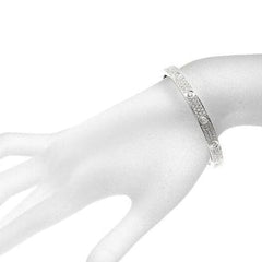 Cartier Full Diamond-Paved 18KT White Gold Love Bracelet Size 17