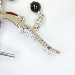 Rare Cartier Du Dragon Diamond Ruby Onyx Dangle Earrings