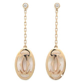 Cartier Double C de Cartier Logo Diamond Rose Gold Dangle Earrings