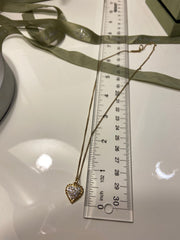Van Cleef & Arpels VCA Diamond Paved Heart Puffy Necklace