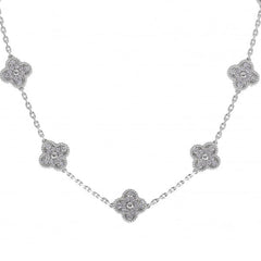Van Cleef & Arpels Diamond-Paved 18KT White Gold 10 Vintage Alhambra Necklace