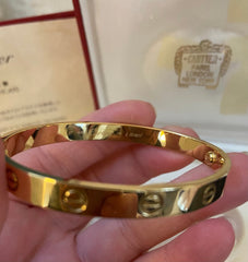 Cartier 18KT Yellow Gold Love Bracelet Size 17 w/Cert