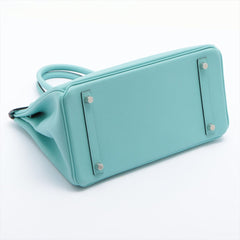 Hermès 30 Blue Atoll Veau Epsom Leather Bag Satchel