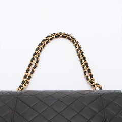 CHANEL Black Lambskin 25 Double Flap Handbag