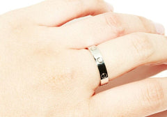Cartier 1P Diamond Mini /Wedding 18Kt White Gold Love Ring #54/ US 7