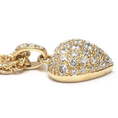 Cartier Diamond Puffy Heart 18Kt Yellow Gold Necklace