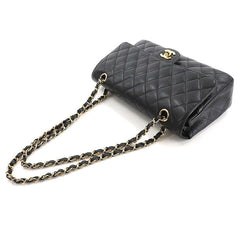 CHANEL Caviar Medium Gold Hardware Double Flap Bag