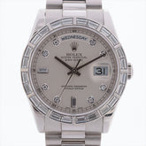 Rolex Platinum Pt950 Diamond Baguette Day Date 43mm Watch