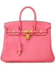 Hermès Birkin 25cm Rose Azalee Pink Bag w/ Gold Hardware