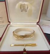 Cartier 18KT Yellow Gold Love Bracelet Size 17 w/Cert
