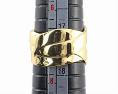 CHANEL Diamond Bolduc 18KT Yellow Fold Ring Size 7