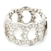 Cartier C de Cartier Entrelaces Full Diamond-Paved White Gold Ring Size 6.5
