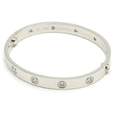 Cartier 10P Diamond 18KT White Gold Love Bracelet Size 16