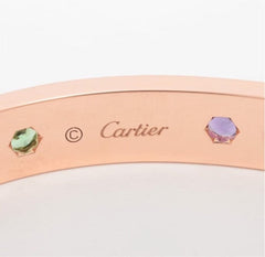 Cartier Rainbow Multi-Color Sapphire Love Bracelet, Size 17