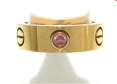 Cartier 1P Sapphire 18KT Rose Gold Love Ring #51