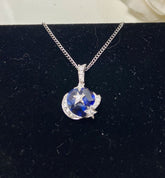 CHANEL Comete Diamond Sapphire 18KT White Good Pendant Necklace