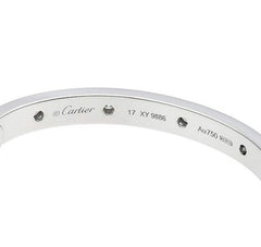 Cartier Full Diamond-Paved 18KT White Gold Love Bracelet Size 17