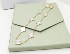 Van Cleef & Arpels Pure Alhambra Mother of Pearl 9 Motif Necklace