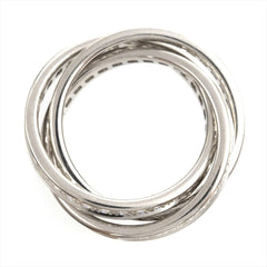 Cartier Diamond Trinity Rolling 18KT White Gold Ring Size #55/ US 7