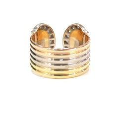 Cartier Diamond 2C Wide 18KT Trinity Tri-Gold Ring #51/ US 5.5
