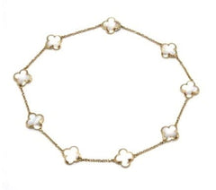 Van Cleef & Arpels Pure Alhambra 18K Mother of Pearl 9 motifs Necklace