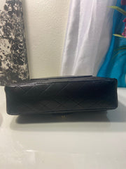 CHANEL Black Lambskin Double Flap 25 GHW Shoulder Handbag