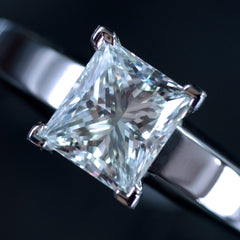 Rare Cartier 1.15ct E VS1 Princess Cut Diamond Engagement/ Wedding Ring