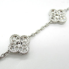 Van Cleef & Arpels Diamond-Paved Vintage Alhambra 18Kt White Gold Bracelet