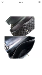 CHANEL CC Embellishments Double Flap Black Caviar Handbag