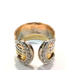 Cartier Diamond 2C Wide 18KT Trinity Tri-Gold Ring #51/ US 5.5