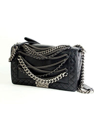 CHANEL Le Boy EnChained Back Lambskin Handbag