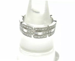 Cartier Tank Francaise Full Diamond 18KT White Gold Ring #49