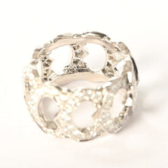 Cartier C de Diamond Entrelaces 18Kt White Gold Ring Size #54 / US 6.5