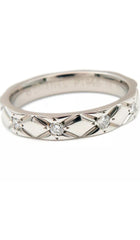CHANEL PT950 Platinum & Diamonds Matelasse Ring