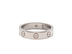 Cartier 1P Diamond Mini Wedding Love Ring 18KT White Gold #53