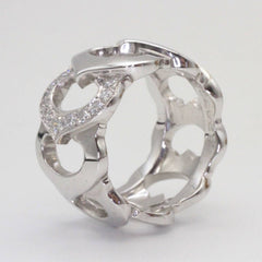 Cartier Diamond-Paved C Motif 18KT White Gold Ring