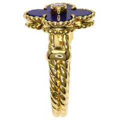 Van Cleef & Arpels Lapis Lazuli Vintage Alhambra 18KT Yellow Gold Ring