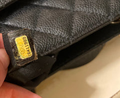 CHANEL GST Black Caviar Silver Hardware Grand Shopper Tote
