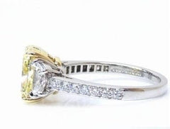 Tiffany & Co. 3.68ct Diamond Fancy Yellow Intense Platinum (Pt950) Ring