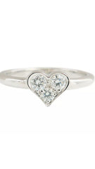 Tiffany & Co. PT950 Diamond Sentimental Heart Ring Sz 5