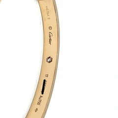 Cartier 4 Diamond Rose Gold Love Bracelet Size 17