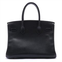 Hermès Birkin 30 Black Pebbled Leather Gold Harware