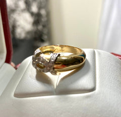 Vintage RARE Cartier 2C de Cartier Logo 18KT Ring Sz 6
