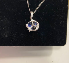 CHANEL Comete Diamond Sapphire 18KT White Good Pendant Necklace