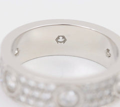 Cartier Full Diamond Paved 18KT White Gold Love Ring Size 58